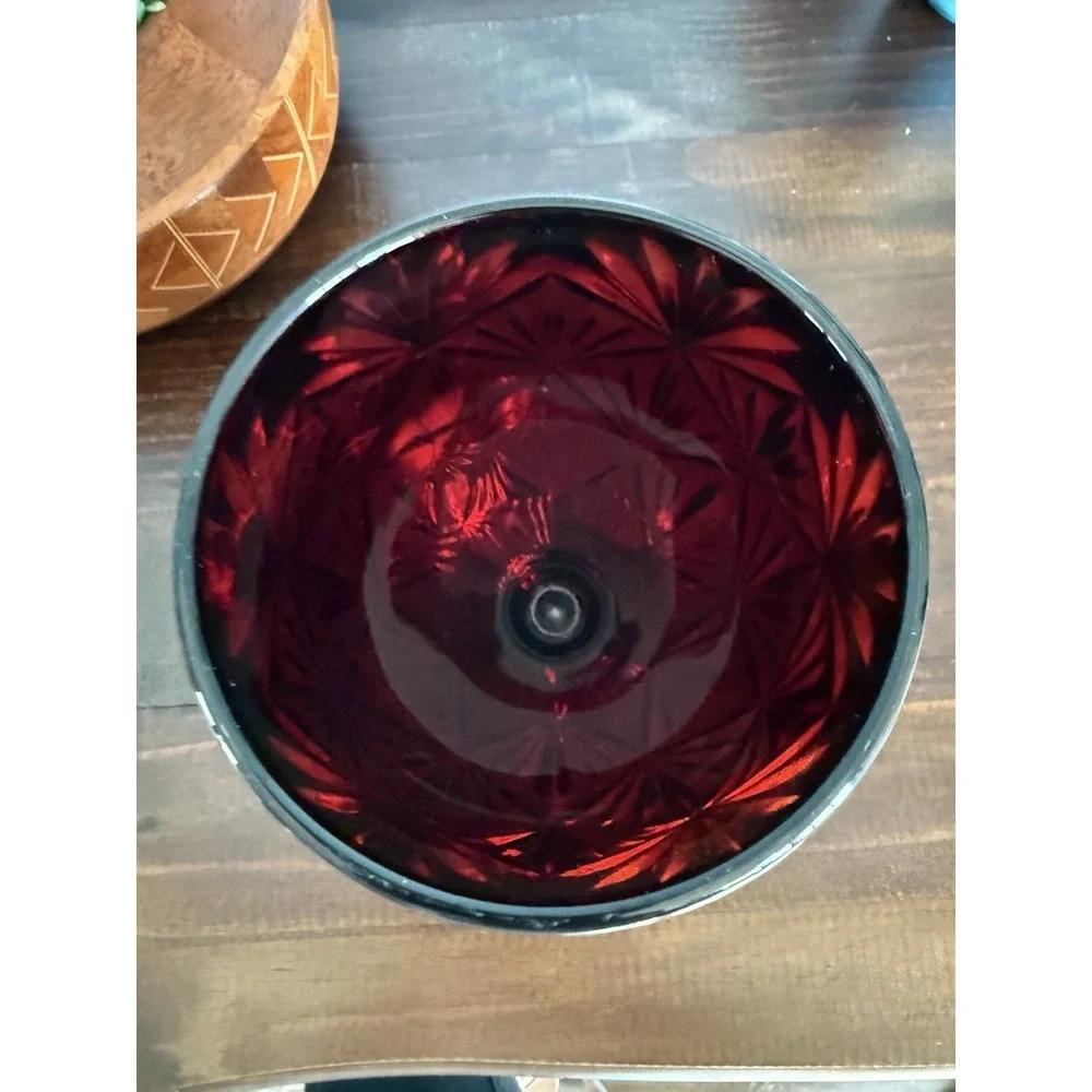 Vintage‎ Luminarc Arcoroc France Red Ruby Glass Pedestal Candy Dish Goblet